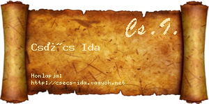 Csécs Ida névjegykártya