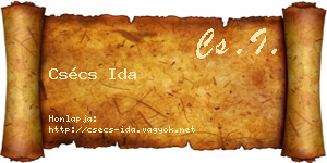 Csécs Ida névjegykártya